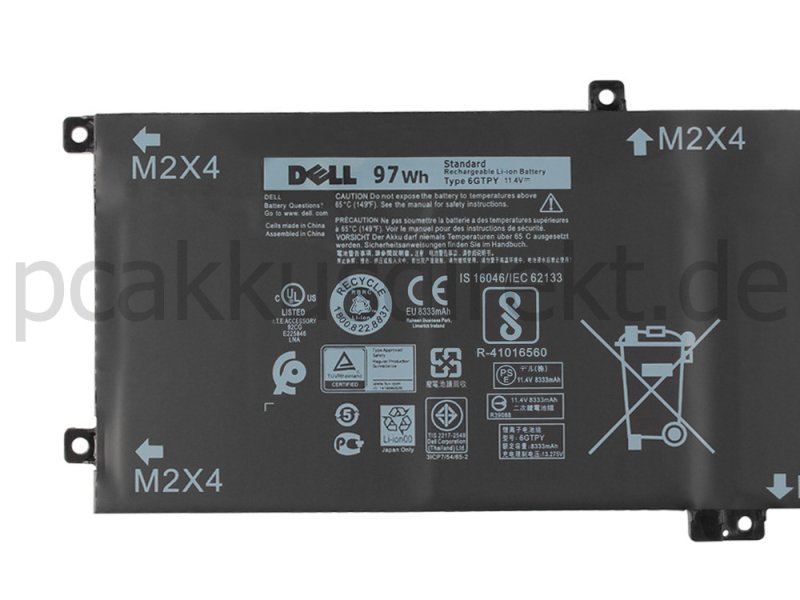 Original 97Wh 6 Zellen Akku Dell XPS 15 9560 i7-7700HQ