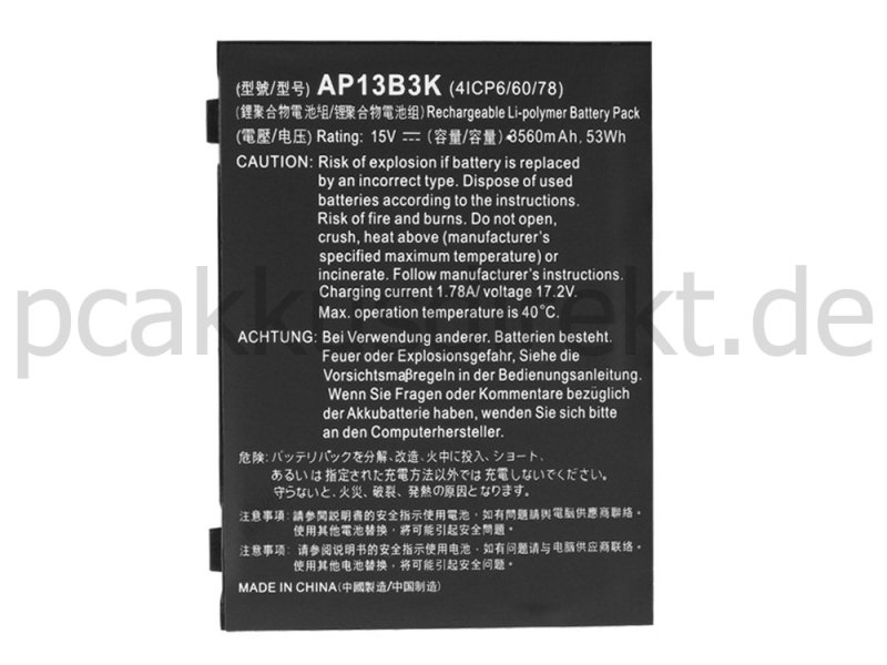 3560mAh 53Whr Akku Acer Aspire V7-581 Aspire V7-581P