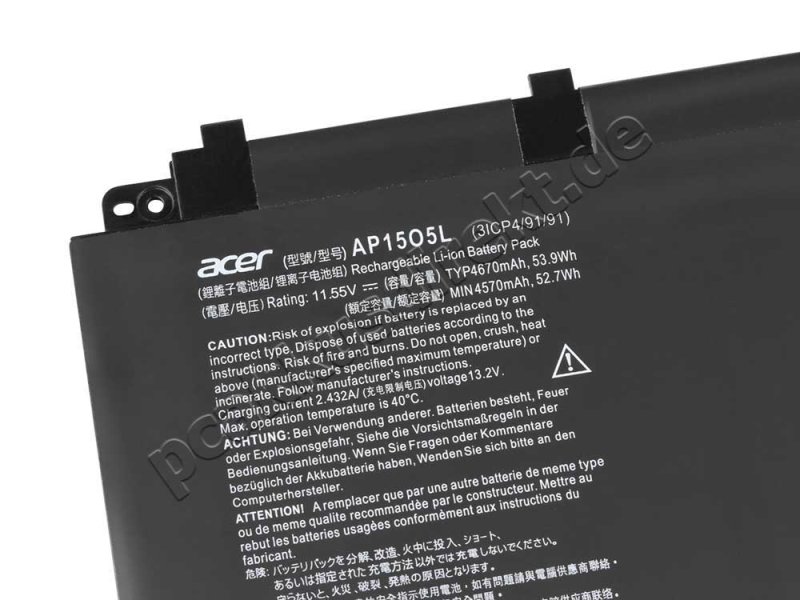 4670mAh 53.9Wh 3-Zellen Akku Acer Chromebook 15 CB315-1H