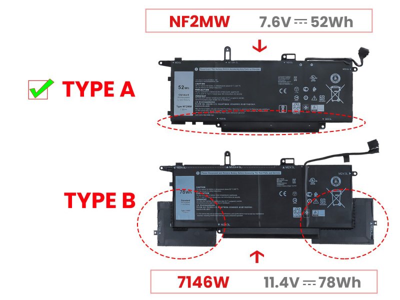 6840mAh 52Wh 4-Zellen Akku Dell Latitude 7400 2-in-1 P110G001