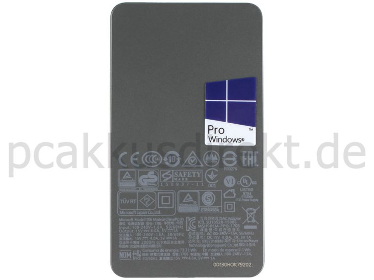 65W Microsoft Surface Laptop 2 DAL-00092 Netzteil Ladegerät - zum Schließen ins Bild klicken