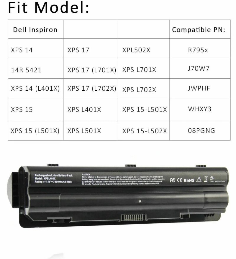 7800mAh 9 Zellen Akku Dell XPS L721X