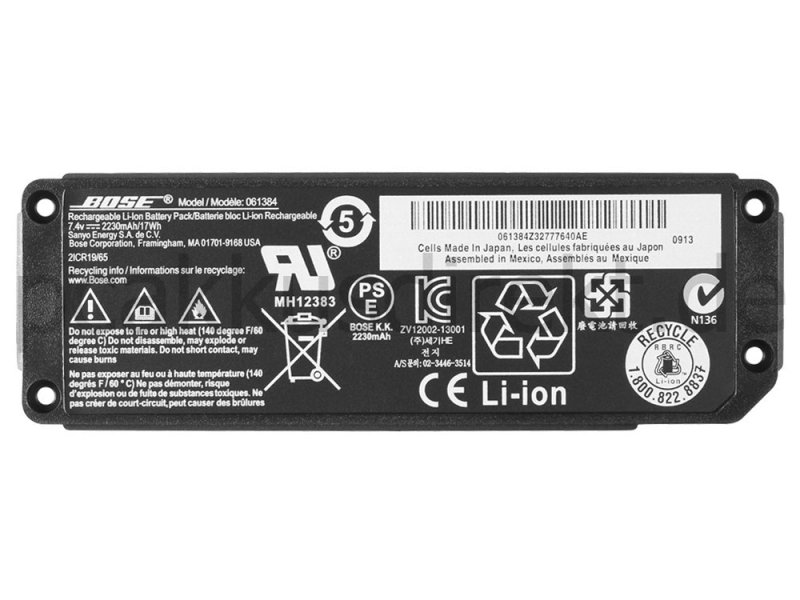 Original 2230mAh 17Wh 2 Zellen Akku Bose Soundlink Mini I 061384 061385