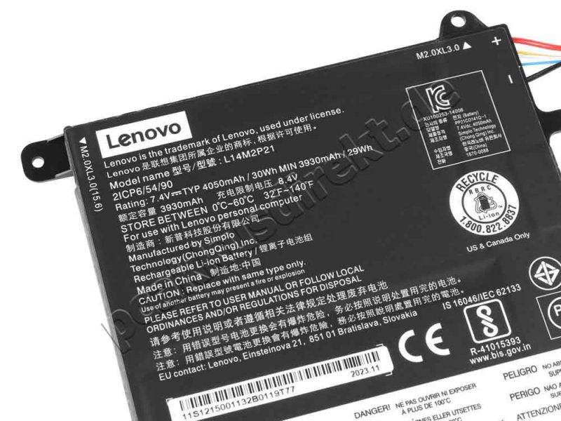 Original 4050mAh 30Wh 2 Zellen Akku Lenovo Ideapad 330S-15ARR