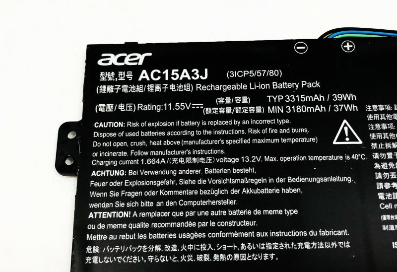 3315mAh 39Wh 3 Zellen Akku Acer Chromebook R 11 CB5-132T-C7HZ NX.G54CF.005