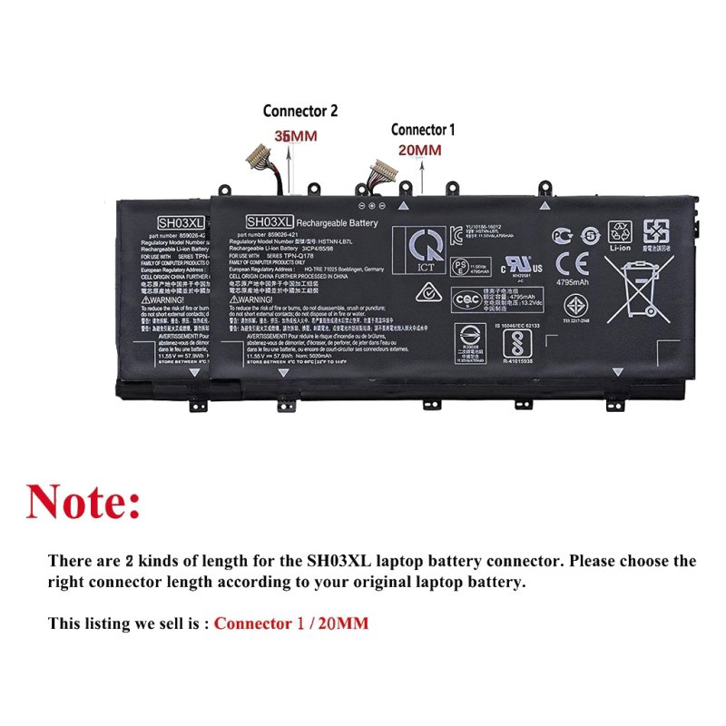 57.9Wh 5020mAh 3 Zellen Akku HP CN03XL SH03XL HSTNN-LB7L