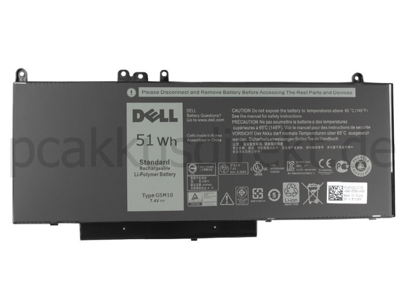 Original 51Wh 4 Zellen Dell Latitude 15 E5550 P37F001 Akku