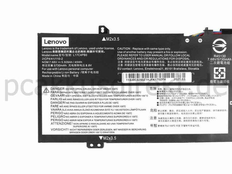 Original 5928mAh 45Wh 4 Zellen Akku Lenovo Yoga 530-14IKB 81EK00NMGE