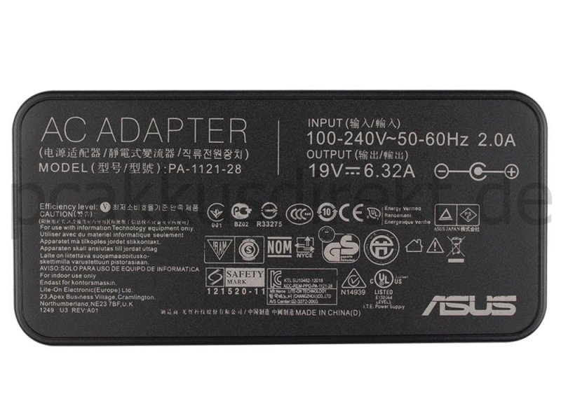 120W Asus FX505GD-BQ144 Netzteil Ladegerät + Ladekabel