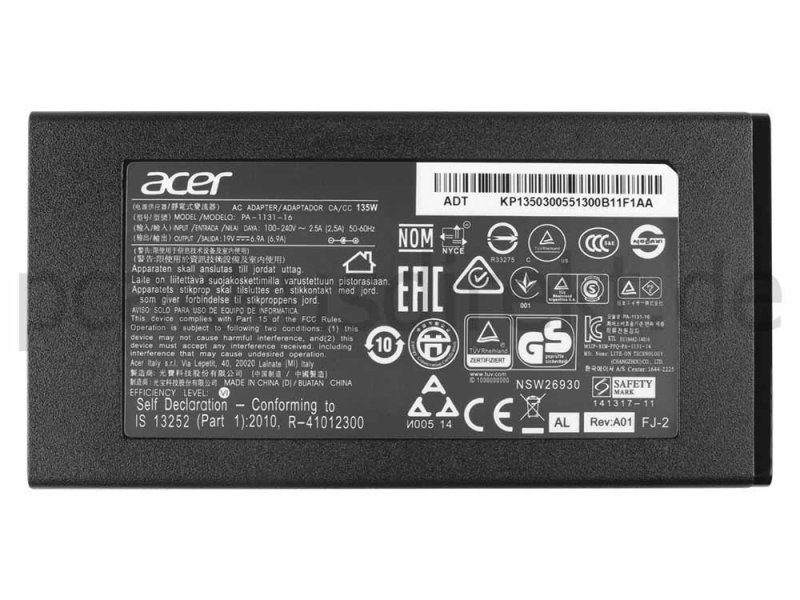 135W Acer Aspire 5 Pro A517-51GP Netzteil Ladegerät + Ladekabel