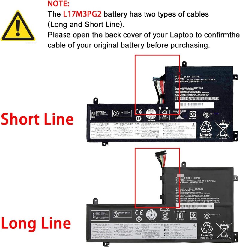 Original 4955mAh 57Wh 3 Zellen Lange Linie Akku Lenovo L17M3PG2