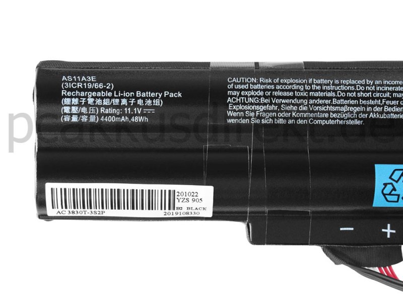 4400mAh 48Wh 6 Zellen Akku Acer Aspire TimelineX 4830T-2314G50Mnbb