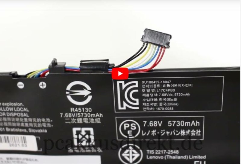 Original 5928mAh 45Wh 4 Zellen Akku Lenovo Yoga 530-14IKB 81EK00NMGE