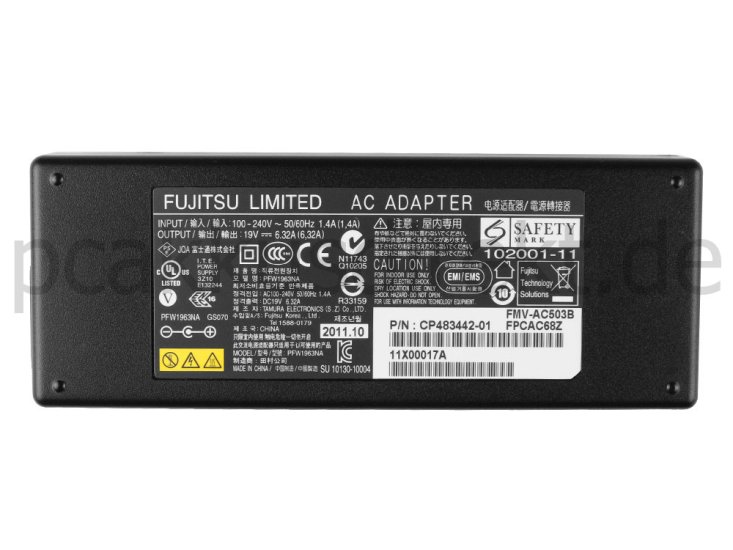 120W Fujitsu CP483440-XX CP483445-01 Netzteil Ladegerät + Ladekabel - zum Schließen ins Bild klicken