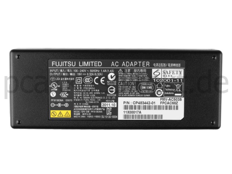 120W Fujitsu UWL:76-011207-25 Netzteil Ladegerät + Ladekabel