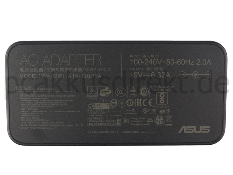 120W Asus F570UD-DM156T F570UD-DM230T Netzteil Ladegerät + Ladekabel