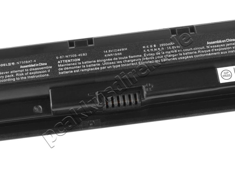 Original 2950mAh 44Wh 4-Zellen Akku Clevo 6-87-N750S-4EB2