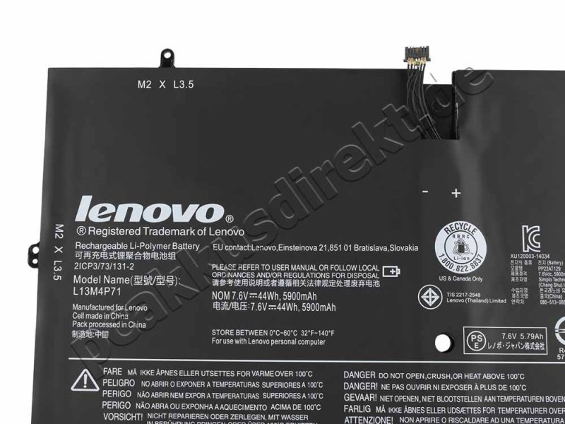 Original 5900mAh Akku Lenovo Yoga 3 Pro-1370 (80HE)