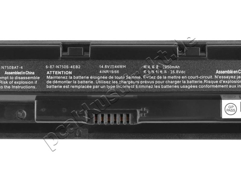 Original 2950mAh 44Wh 4-Zellen Akku Clevo 6-87-N750S-4EB2