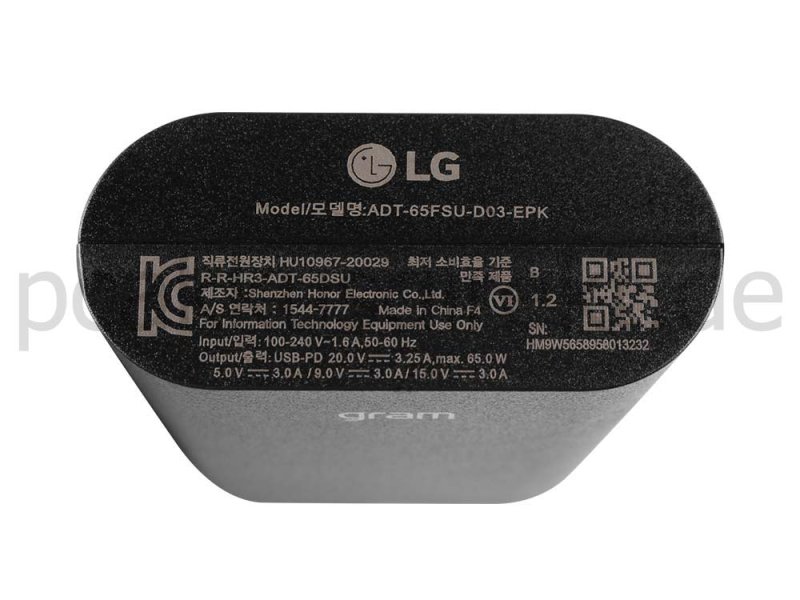 65W USB-C LG ADT-65FSU-D03-EPK LG ADT-65DSU-D03-2 Netzteil Ladegerät