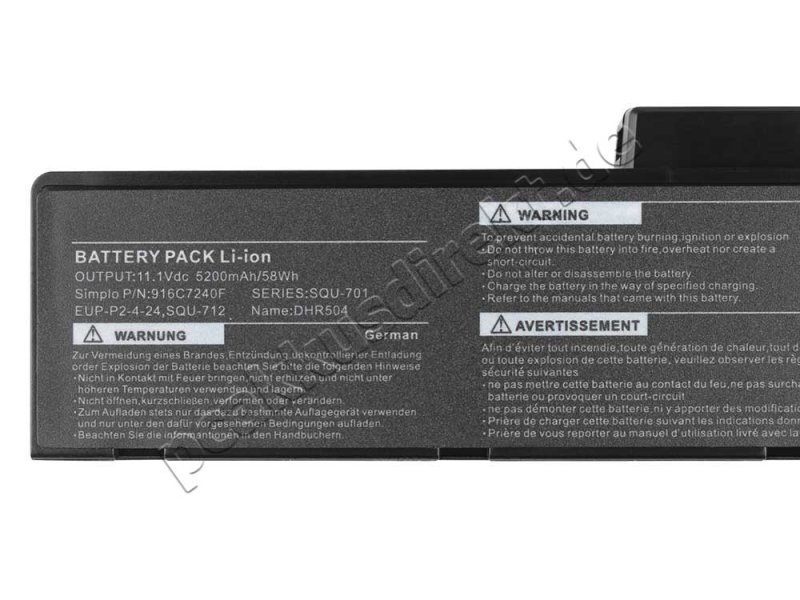 5200mAh 6 Zellen Akku Packard Bell SQU-712