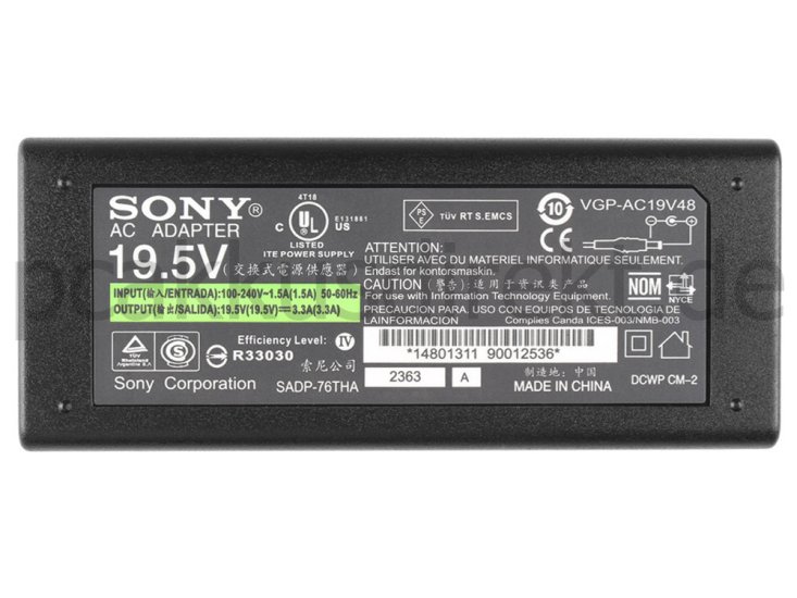 65W Netzteil Ladegerät Sony Vaio Fit SVF1521B2E + Ladekabel - zum Schließen ins Bild klicken
