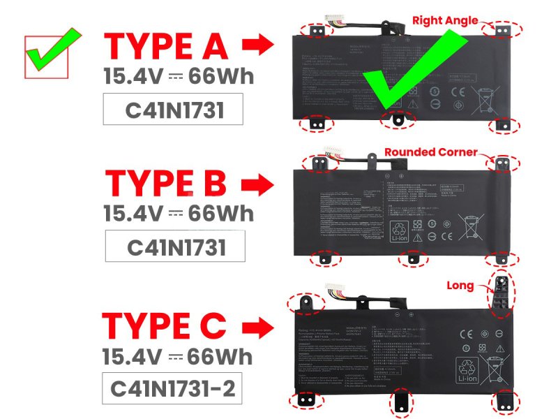 Original 66Wh 4335mAh 4 Zellen Akku Asus 0B200-02940000 C41N1731