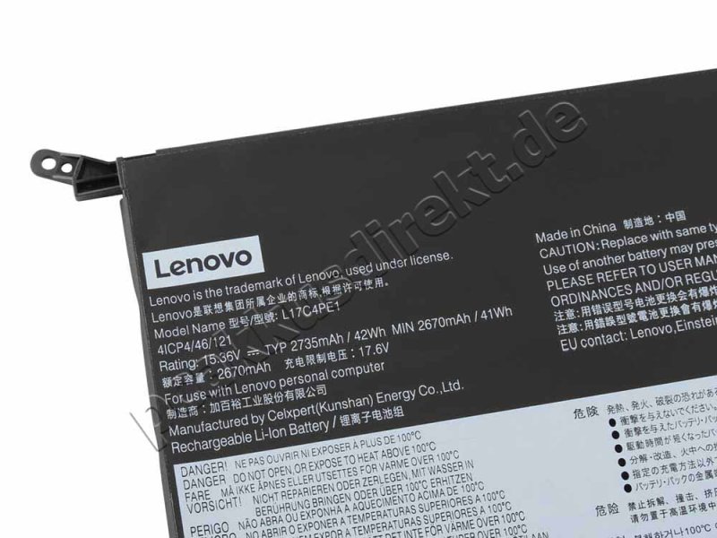 Original 2735mAh 42Wh 4 Zellen Akku Lenovo 5B10R32748 928QA232H