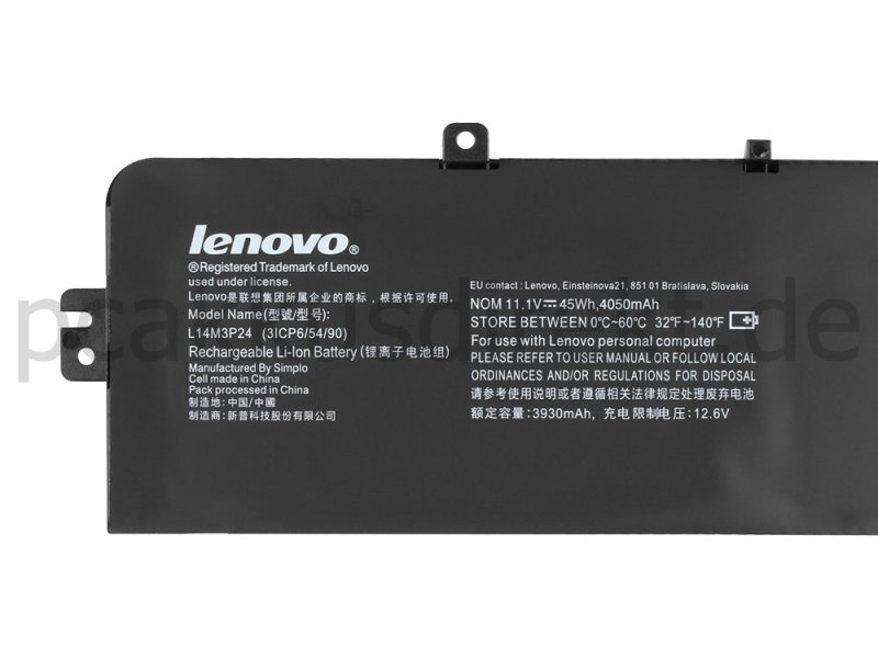 45Wh 4050mAh 3-Zellen Akku Lenovo IdeaPad Y700-14ISK 80NU000WUS