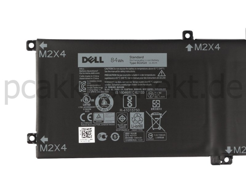 Original 7600mAh 84Whr 6-Zellen Akku Dell XPS 15 9550-4938