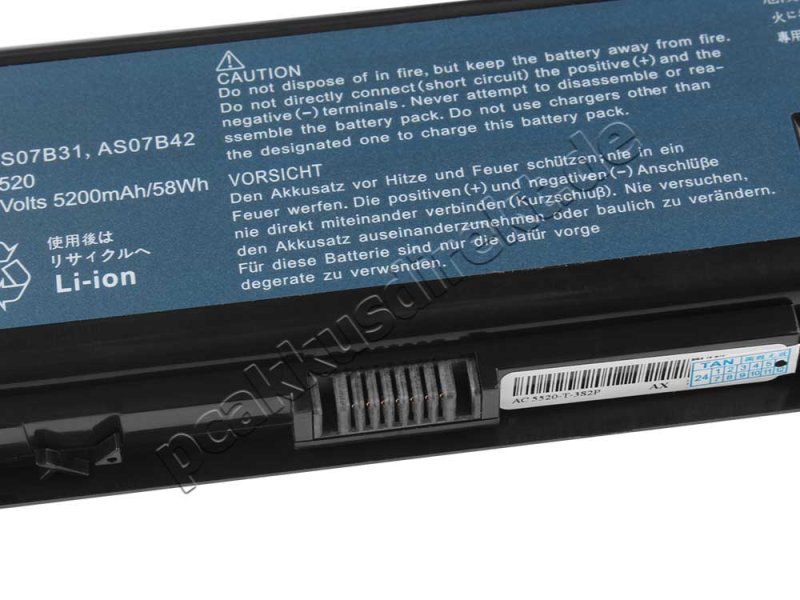 5200mAh Akku Packard Bell Easynote LJ65-CU-261FR LJ65-CU-317SP