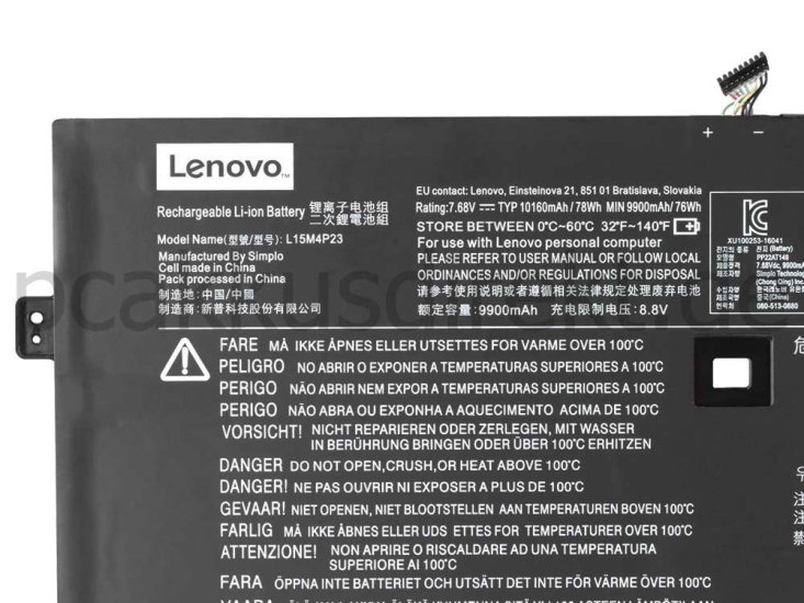 10160MAH 78WH 4 Zellen Akku Lenovo Yoga 910-13IKB 80VF00ACGE - zum Schließen ins Bild klicken