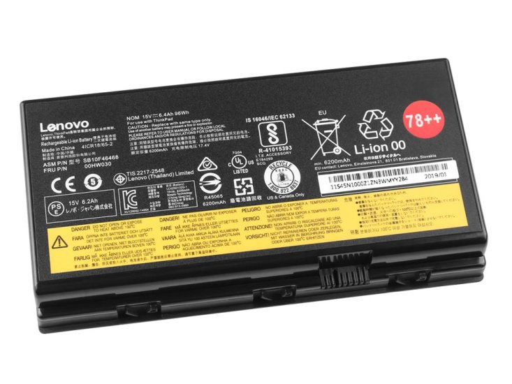 Original 6400mAh 96Wh 8 Zellen Akku Lenovo 01AV451 4X50K14092 - zum Schließen ins Bild klicken