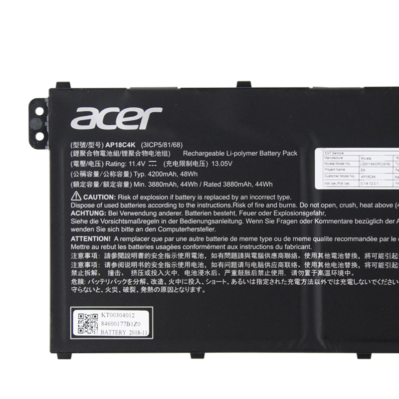 4200mAh 48Wh 3-Zellen Akku Acer Aspire 5 A515-43-R5HG