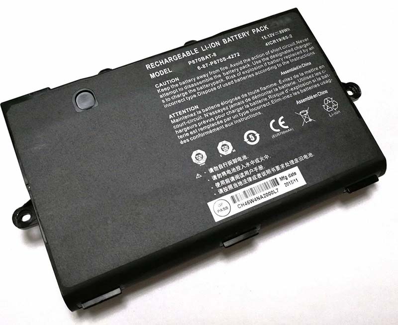 6000mAh 89Wh 8-Zellen Akku Clevo P870DM3-G P775DM3