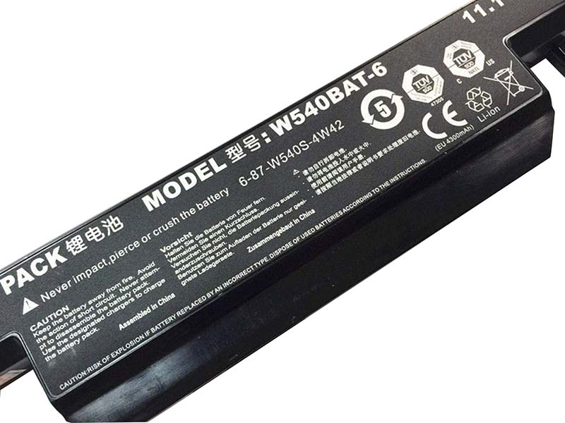 4400mAh 48.84Wh 6-Zellen Akku Clevo 6-87-W540S-4U42