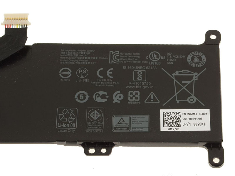 Original 3500mAh 28Wh Dell 0020K1 MJMVV NXX33 Akku