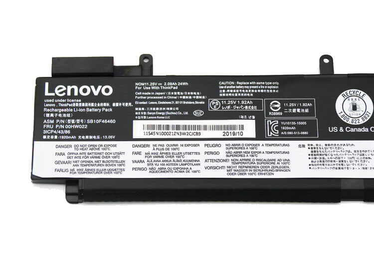 Original 1920mAh 24Wh 3 Zellen Akku Lenovo ThinkPad T460s