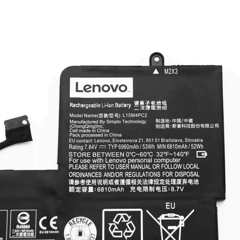 6960mAh 52Wh 4 Zellen Akku Lenovo Yoga 710-14IKB 80V4004BGE