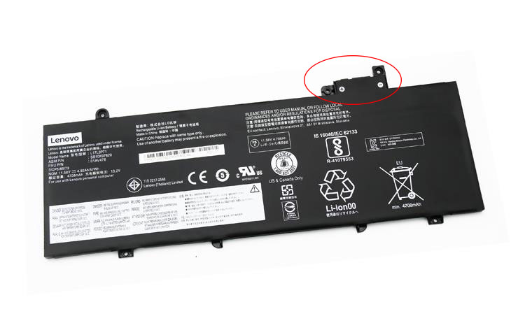 Lenovo ThinkPad T480s 20L7001SGE Original Akku 4920mAh 57Wh 3-Zellen