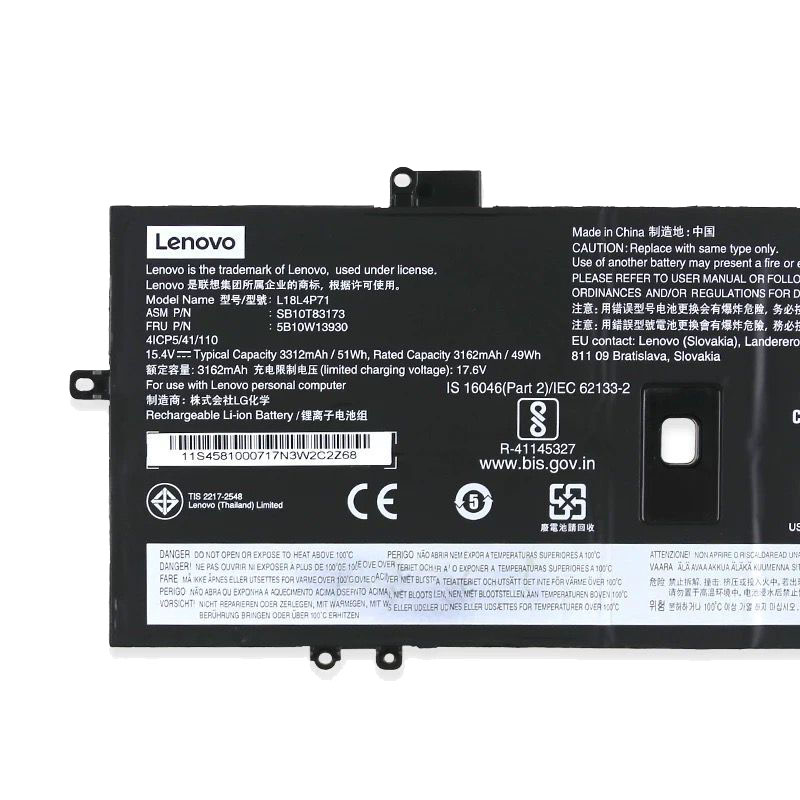 Lenovo 5B10W13931 L18C4P71 Original Akku 3312mAh 51Wh 4-Zellen