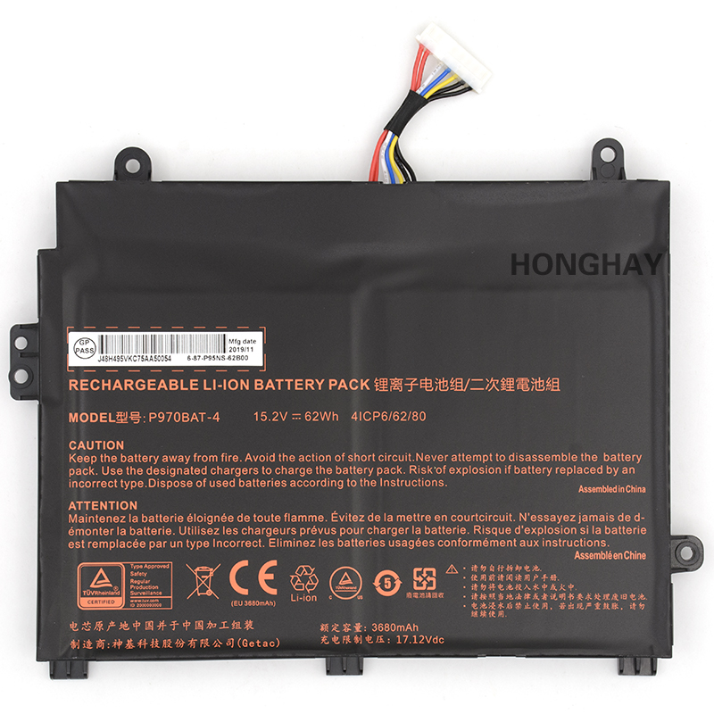 3680mAh 62Wh 4 Zellen Akku Mifcom SG6(P960ED)(ID 8032)